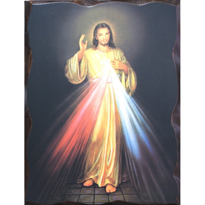 Cuadro icono Sagrado Corazón 40x30 Pergamino