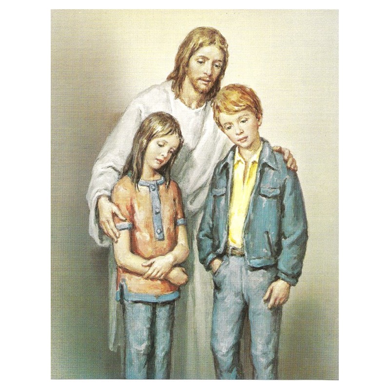 Jesús con niños 20x25