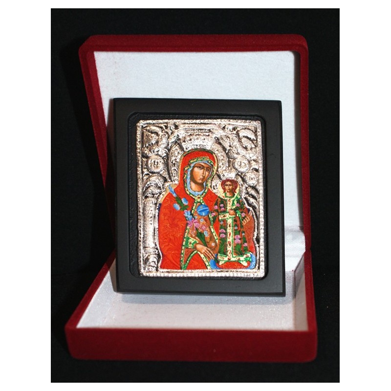 Icono plata con estuche 8 x 6,5 cm.