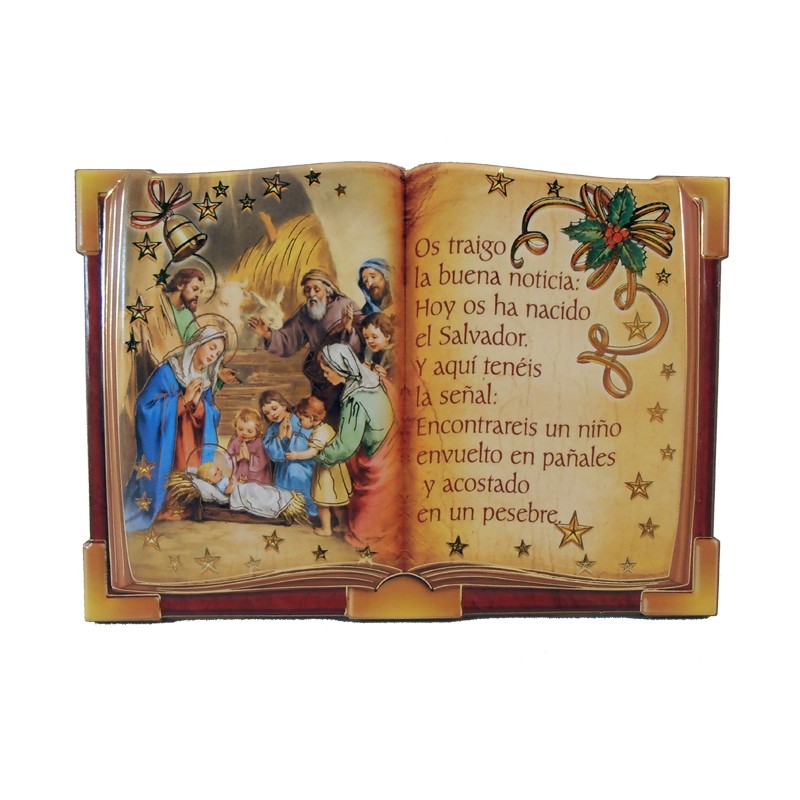 Cuadrito libro Nacimiento relieve