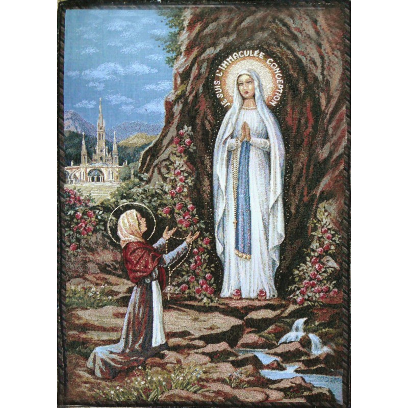 Tapiz Virgen de Lourdes (gobelin)