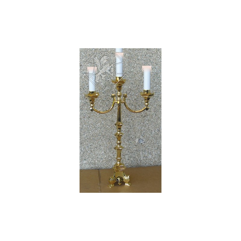 Candelabro barroco 3 brazos de 100 cm.