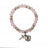 Pulsera rosa con strass e imagen