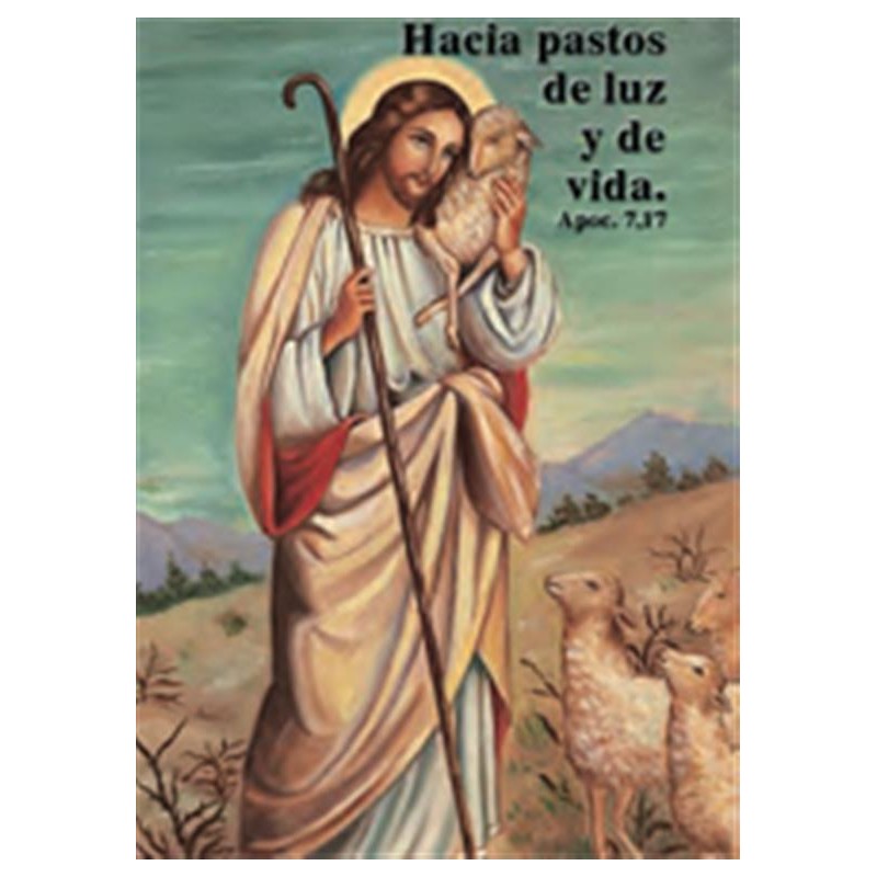 Estampa Buen Pastor con oración