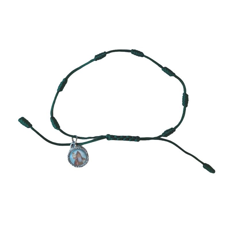 Pulsera 7 nudos verde personalizable