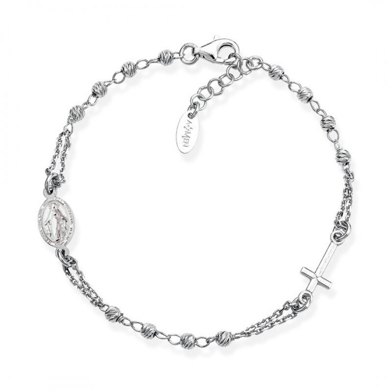 Pulsera decena Milagrosa plata