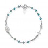 Pulsera decena Milagrosa cristal azul turquesa