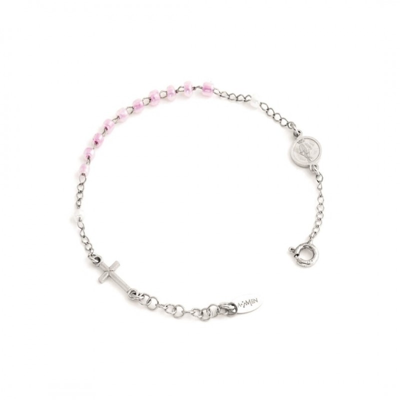 Pulsera decena de niña rosa