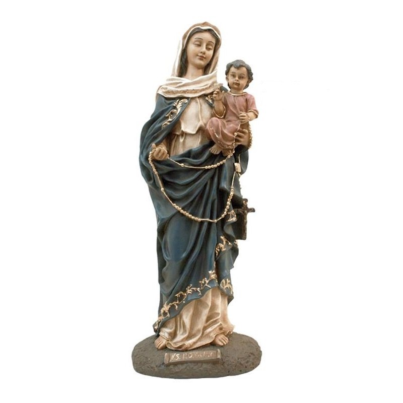 Virgen del Rosario marmolina 47 cm.