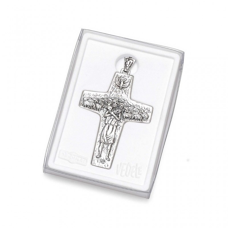 Cruz pectoral Papa Francisco 10 cm.