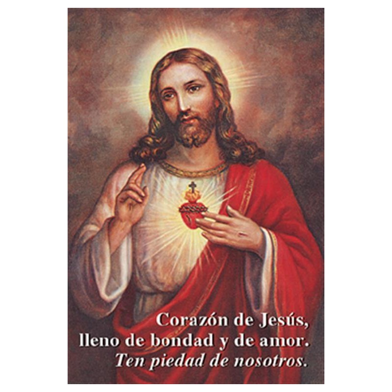 Estampa Corazon de Jesús con oración